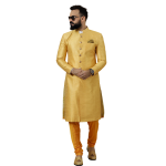 Stunning Yellow Banarasi Brocade Achkan for Men | Father-Son Combo | Grooms & Weddings | Jaipurio